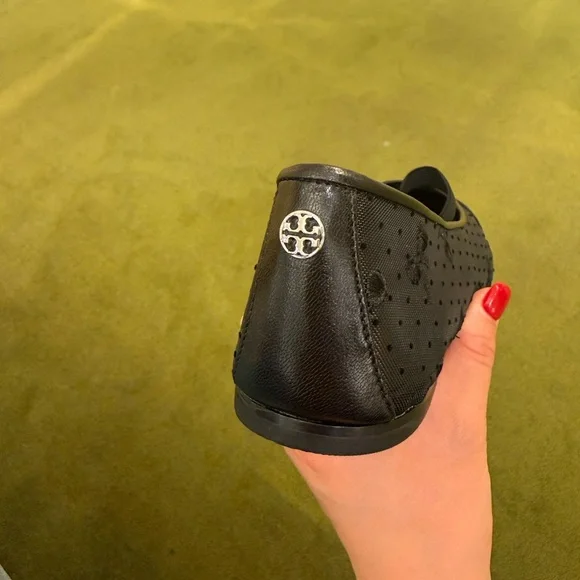 $325 Tory Burch Chelsea Mary Jane Ballet Black Mesh / Leather - Picture 5 of 8